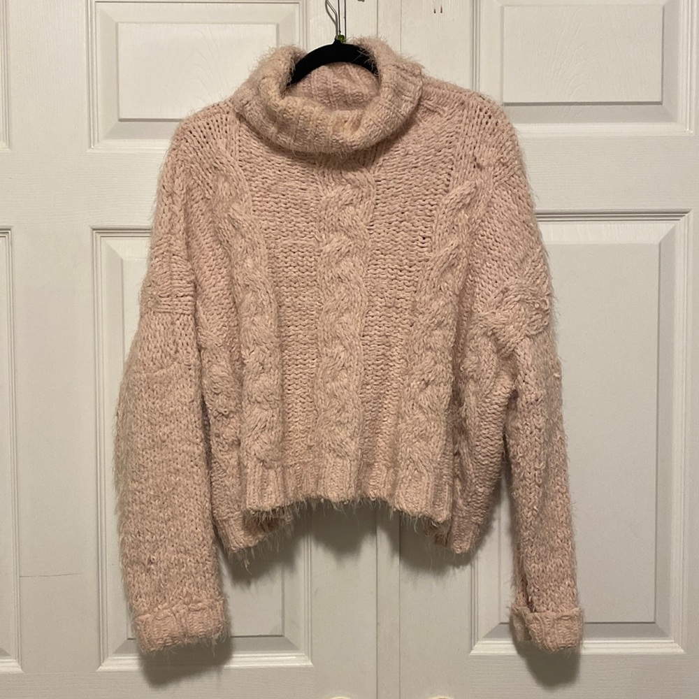 Dance & Marvel Pink Chenille Turtle Neck Sweater